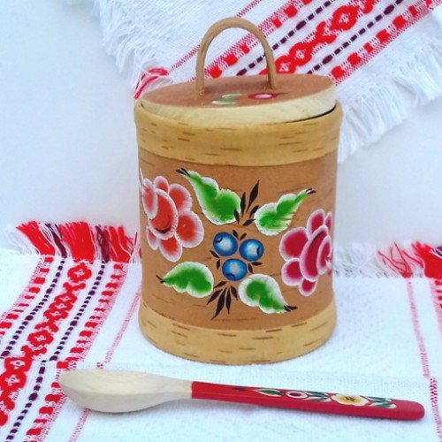Роспись деревянного туеска