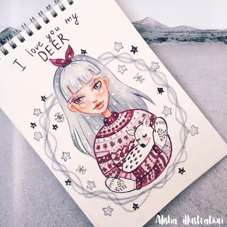 Красивые рисунки в скетчбуке