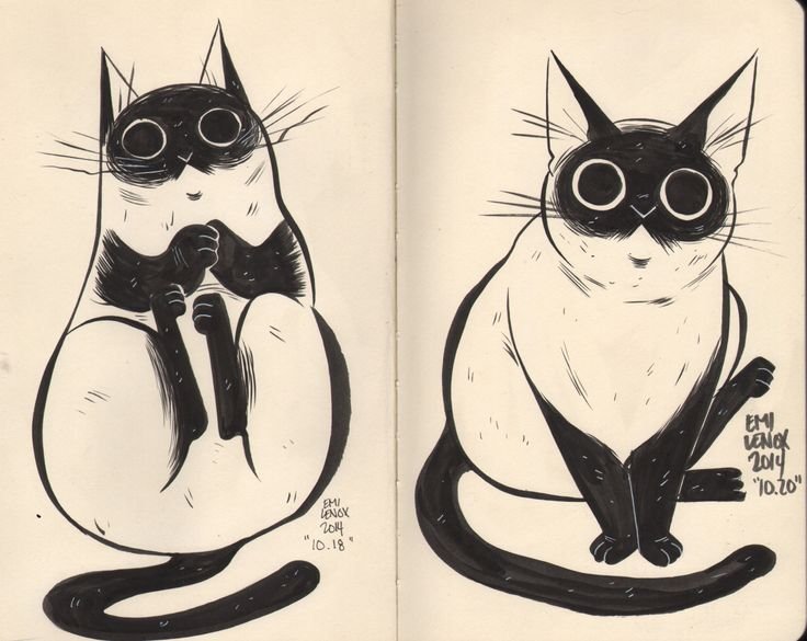 Коты в скетчбуке