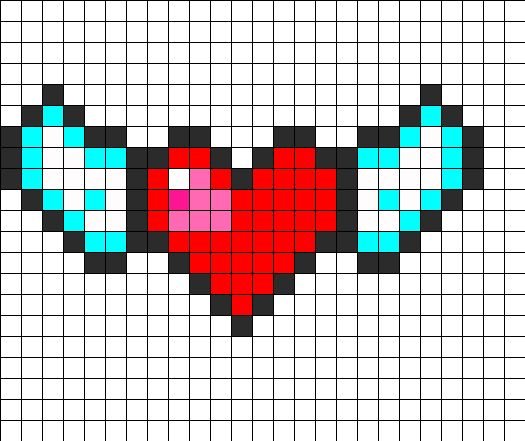 Рисунки по клеточкам сердечки