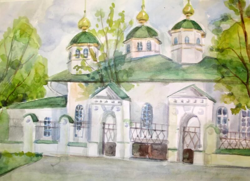Воскресенский собор Череповец рисунок