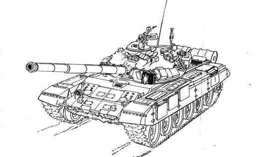 Танк т-80 рисунок