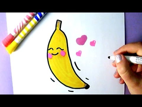 Рисунки фломастерами легкие банан