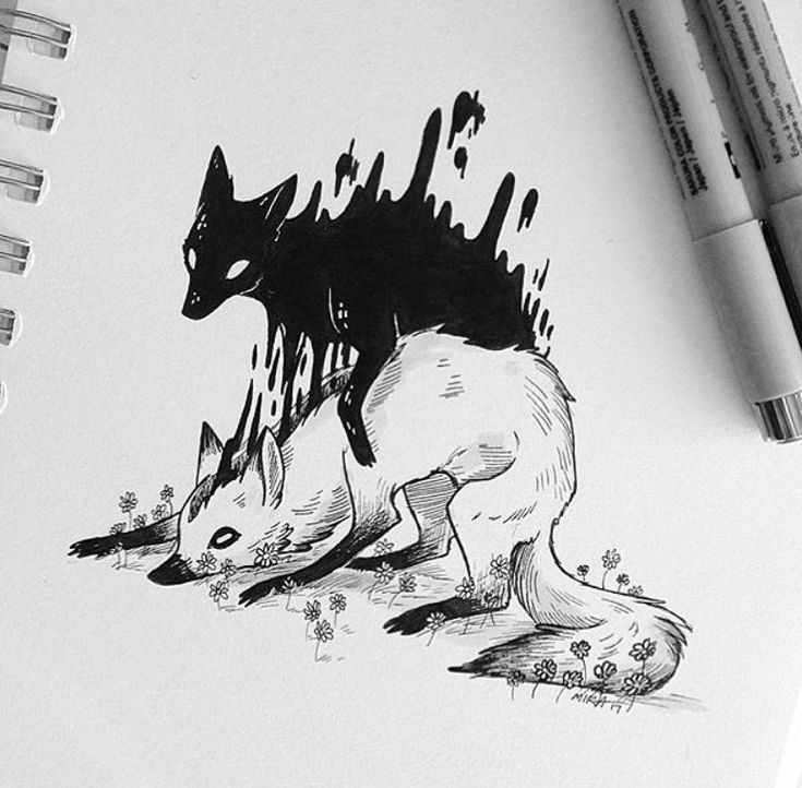 Рисунки для скетчбука животные