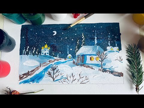 Домик на месяце рисунок