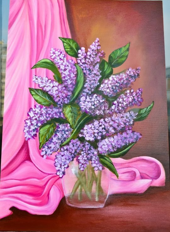 Ваза с сиренью рисунок