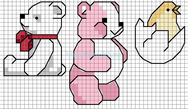 Мелкие рисунки по клеточкам