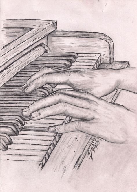 Пианино рисунок карандашом