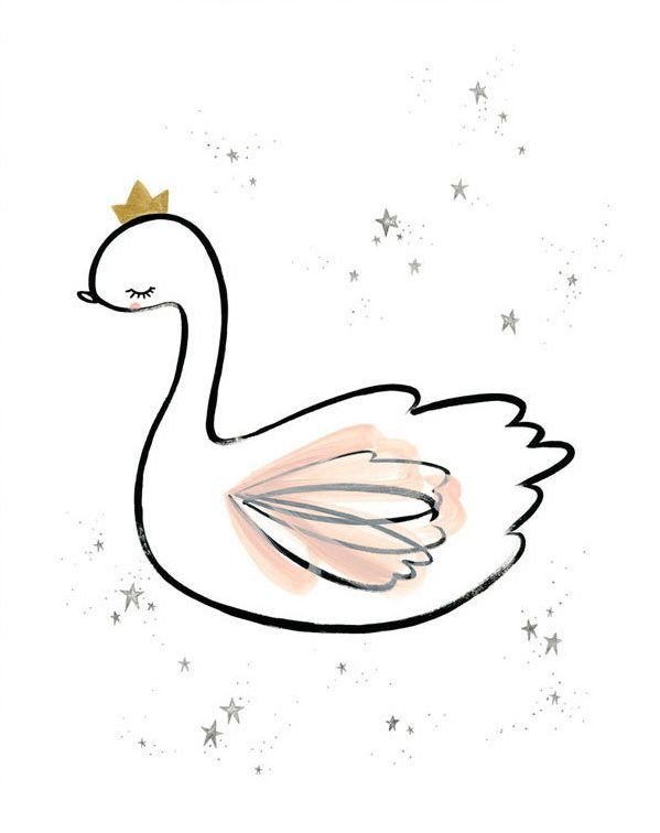 Лебедь рисунок