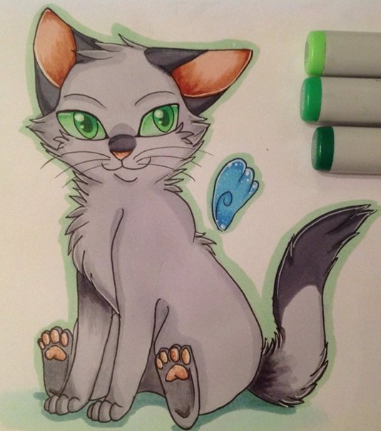 Рисунки фломастерами котики