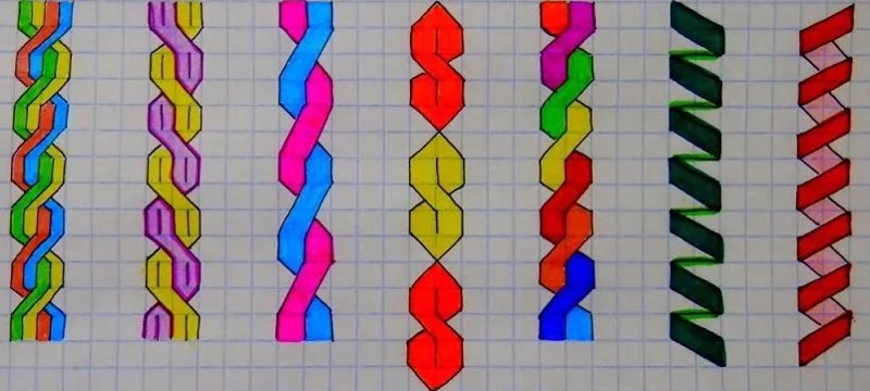 Рисунки по клеточкам косички