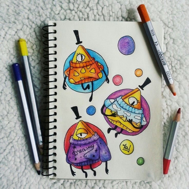 Рисунки в скетчбуке для детей