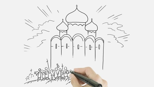 Крещение Руси рисунок карандашом
