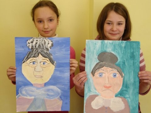Рисование портрет бабушки