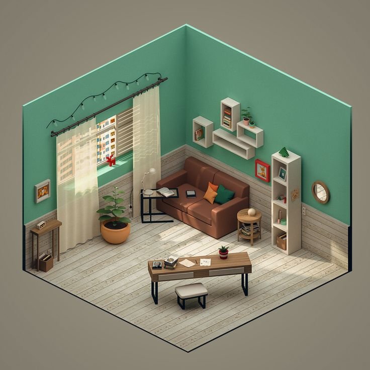 Комната isometric 3d