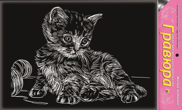Гравюра котенок