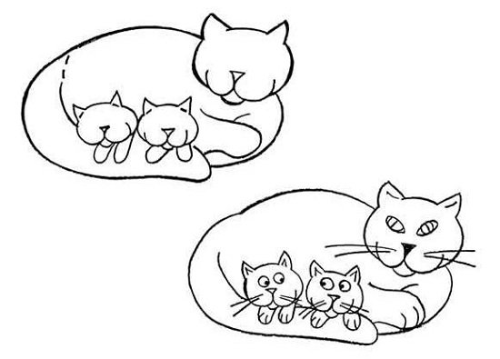 Рисунок кошка с котятами для 3 класса
