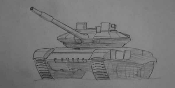 Танк т90 карандашом