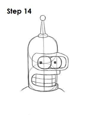 Бендер рисунок карандашом