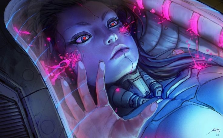 Cyberpunk Art девушки киборги