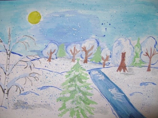 Зима рисунок