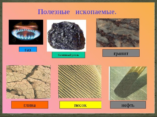 Полезные ископаемые названия