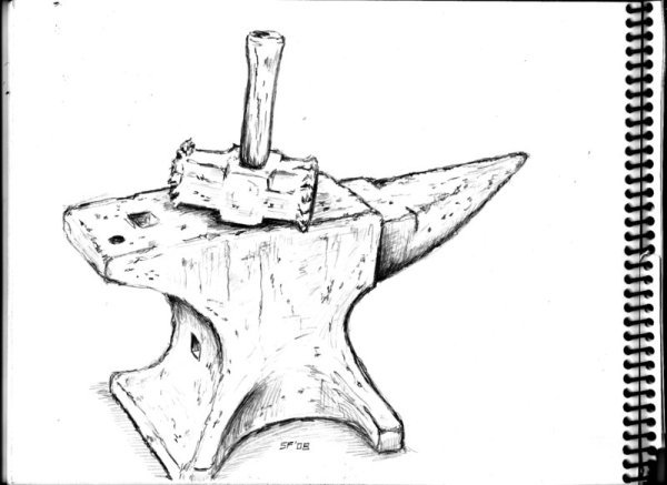 Наковальня рисунок