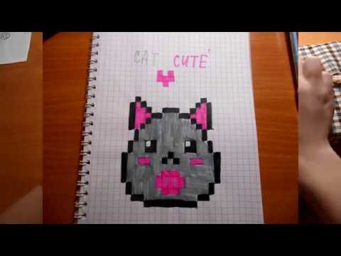 Рисунки по клеточкам котята
