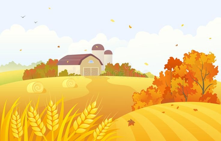 Пшеничное поле мультяшное