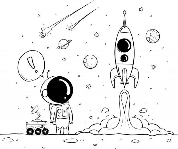 Рисунок на тему космос карандашом