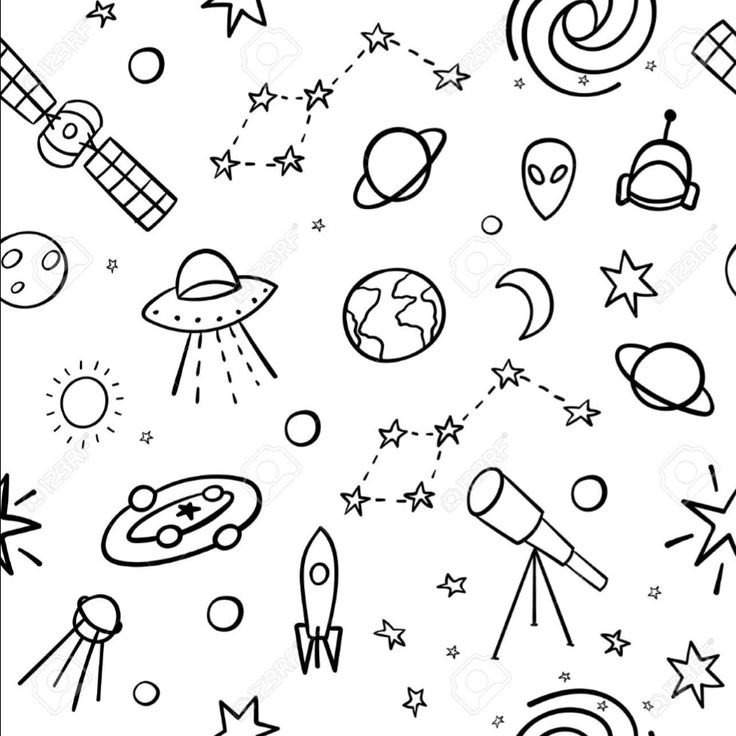 Рисунки на тему космос легкие