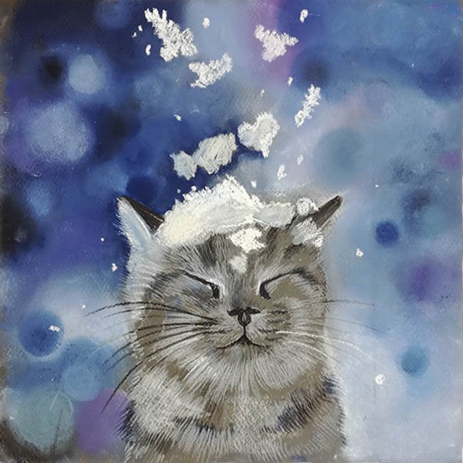 Зимний кот акрил