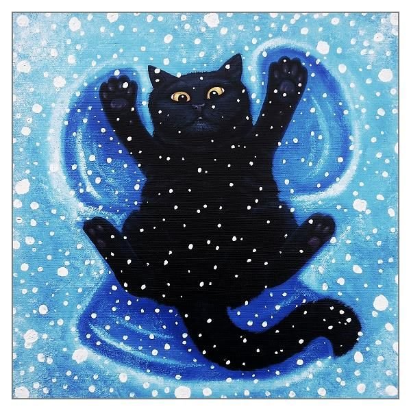Котенок зимой арт