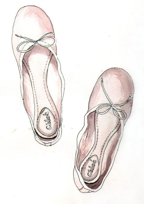 Балетки рисунок карандашом