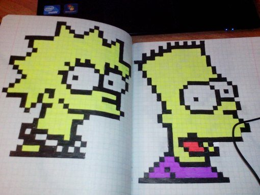 Лиза симпсон по клеточкам