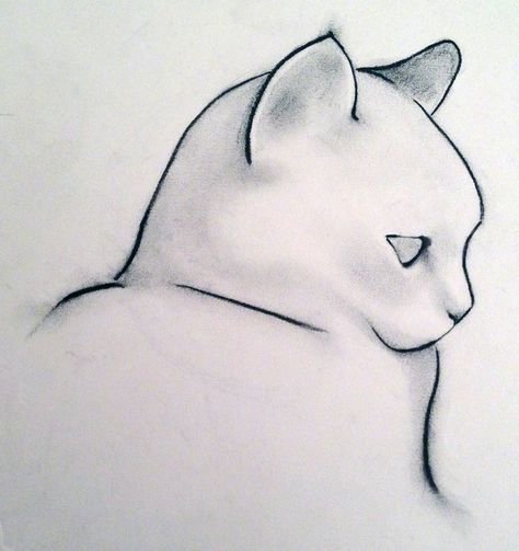 Рисунок кошки для срисовки