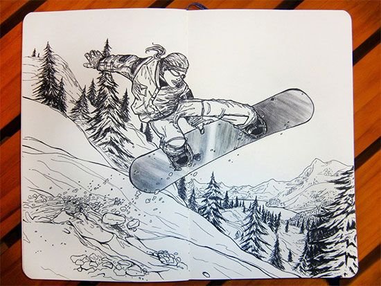 Рисунок сноубордиста