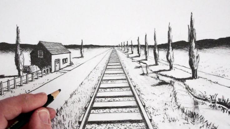Линейная перспектива железная дорога