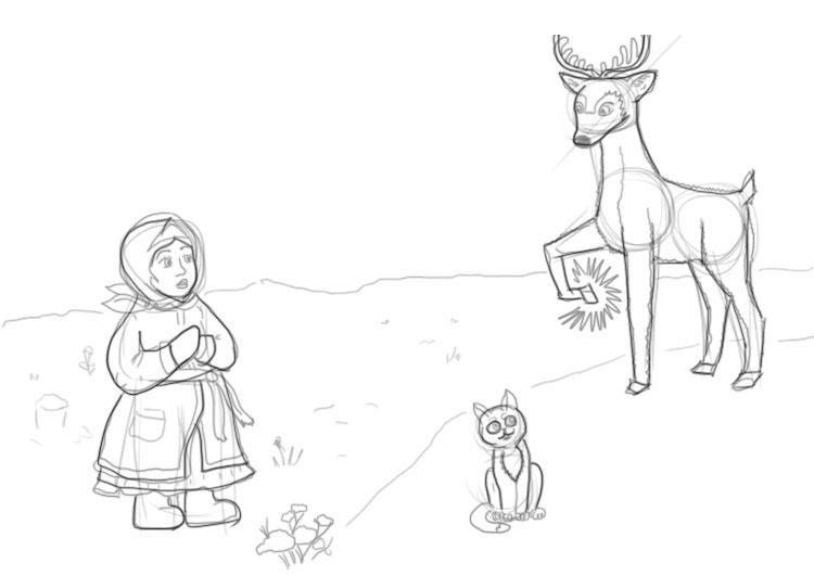 Рисунок к сказке Бажова серебряное копытце