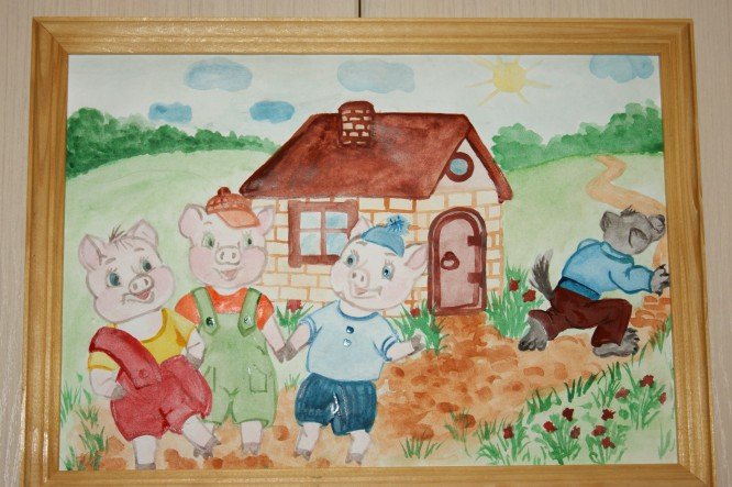 Сказка три поросенка рисование