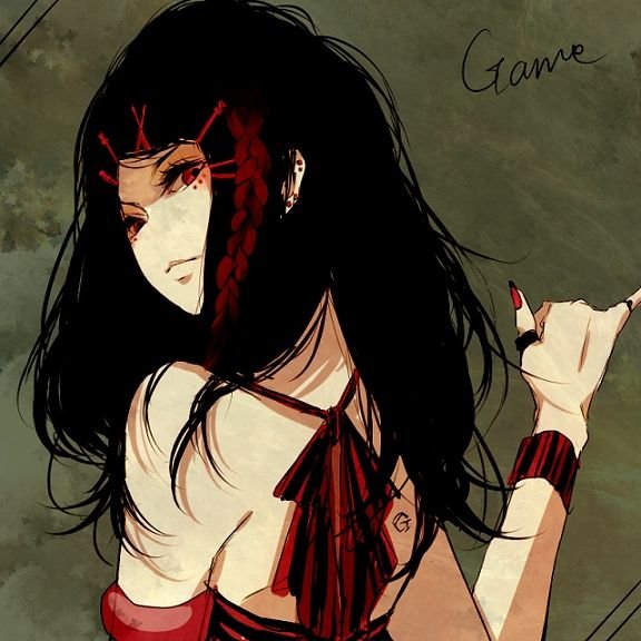 Девушка с черными волосами арт