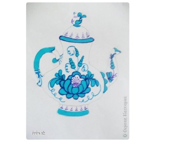 Чайник Гжель рисунок