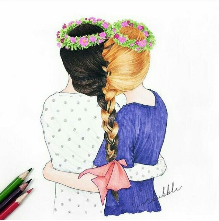 Рисунки для срисовки подруги