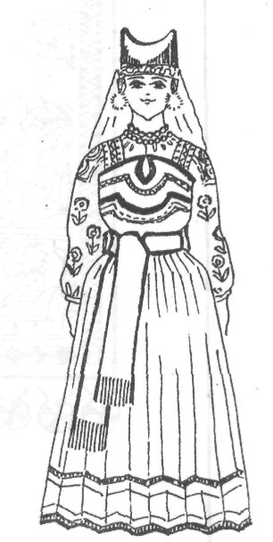 Эскиз русского народного праздничного костюма