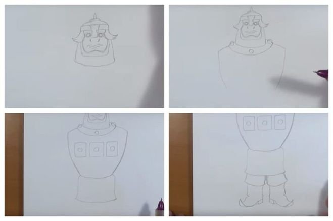 Рисуем богатыря пошагово
