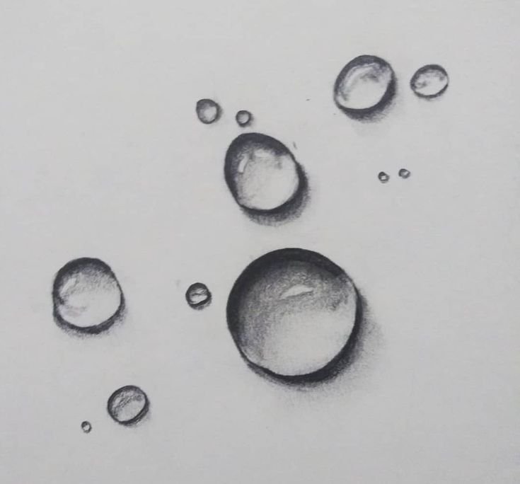 Капли воды карандашом