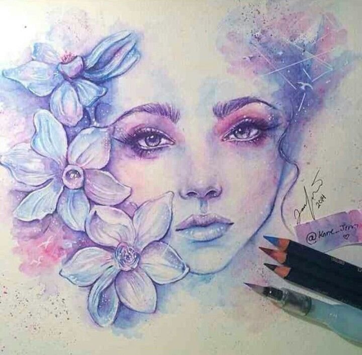 Красивые рисунки акварельными карандашами