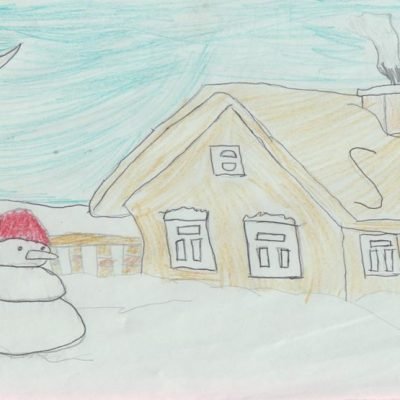 Зимнее утро рисунок