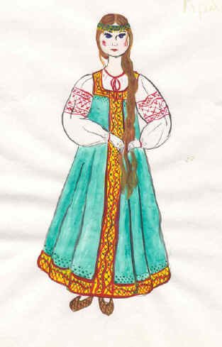 Русский народный костюм рисунок
