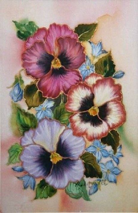 Витраж Анютины глазки